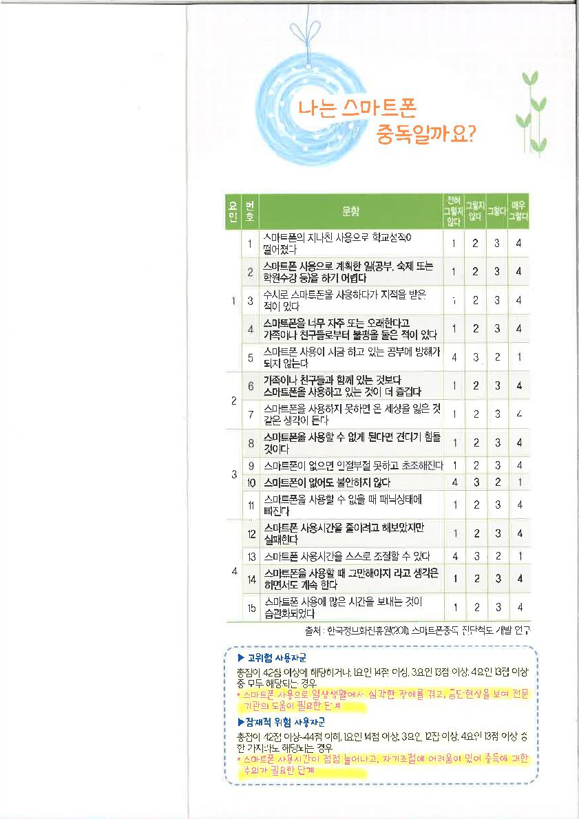 나는 스마트폰 중독일까요?