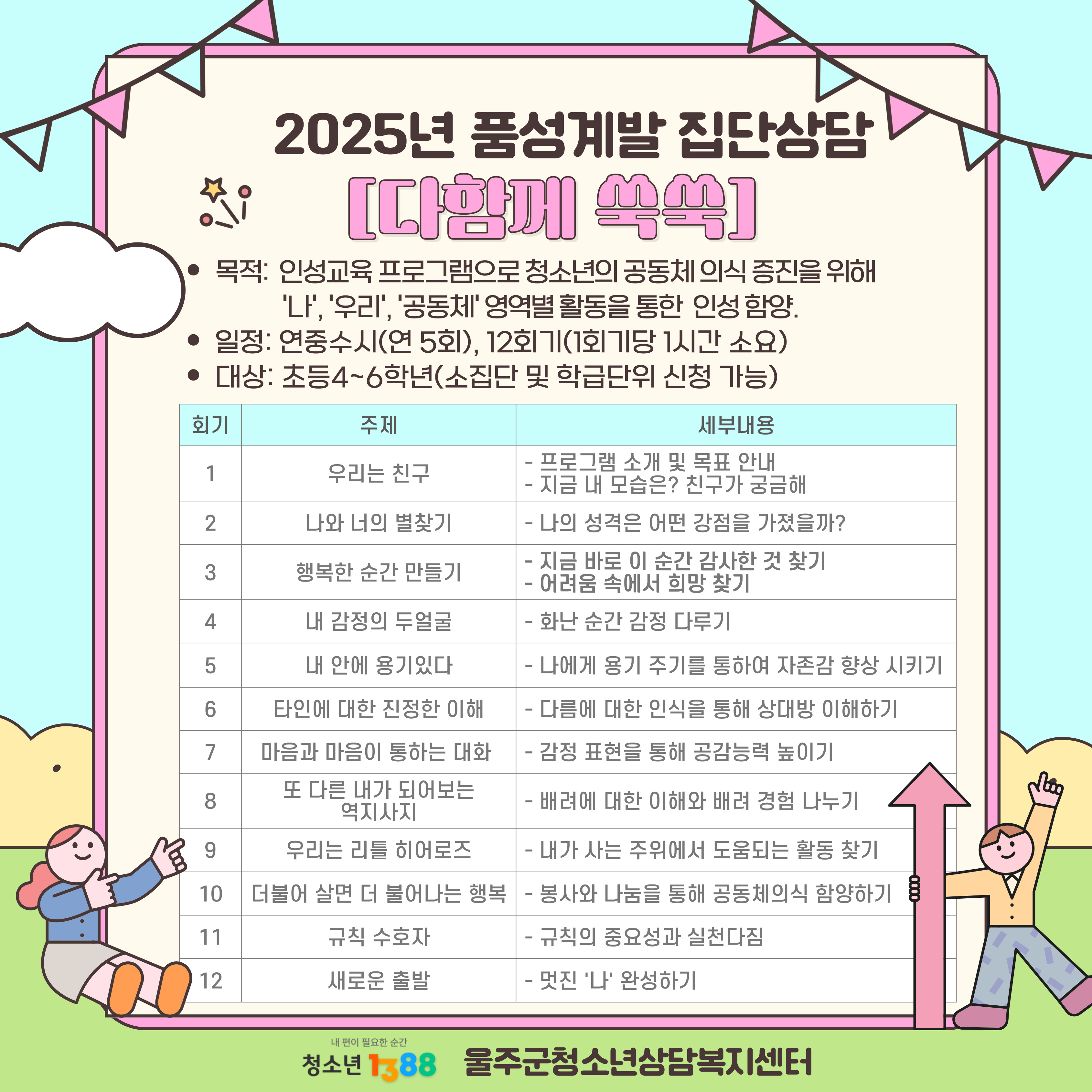 2025년 품성계발 집단상담[다함께 쑥쑥]