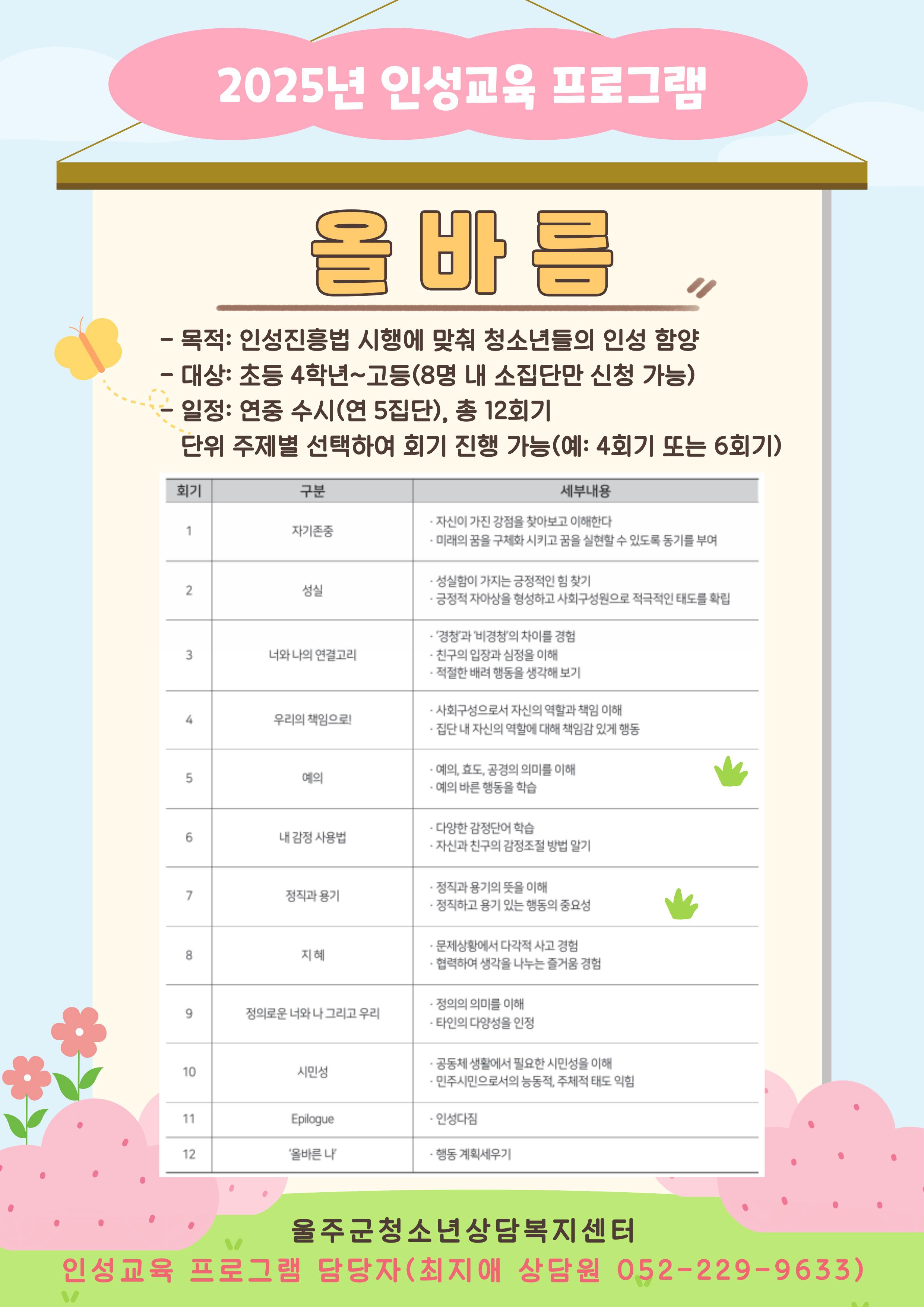 2025년 인성교육프로그램 [올바름]